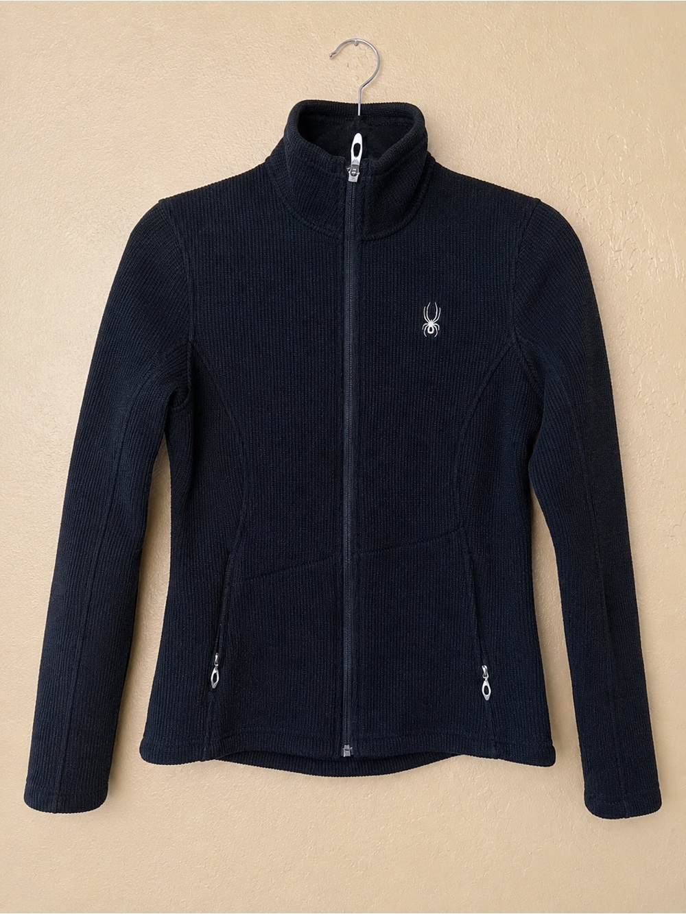 Spyder | Black Full Zip Textured Fleece Jacket |Women’s Size Medium